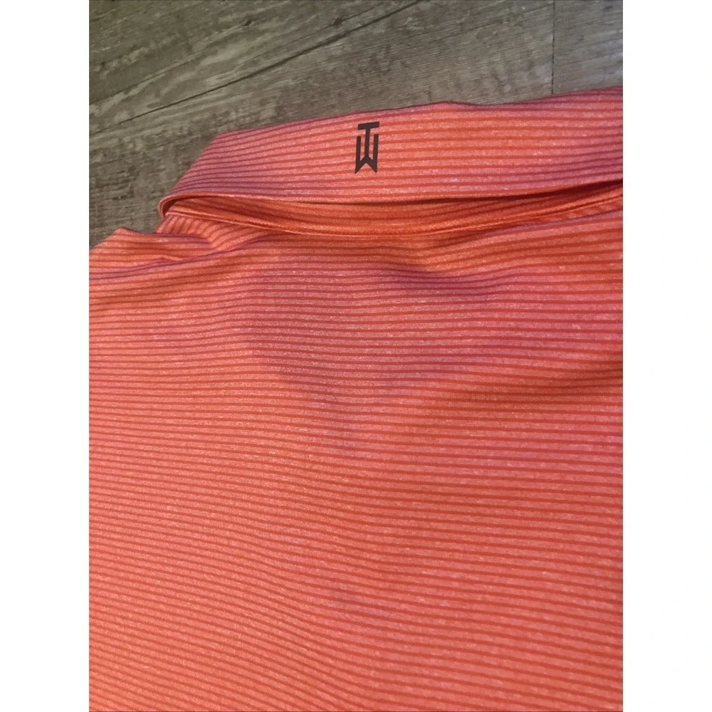 NWT Nike Tiger Woods Collection Dri-Fit Golf Polo Shirt 2XL Orange Stripe